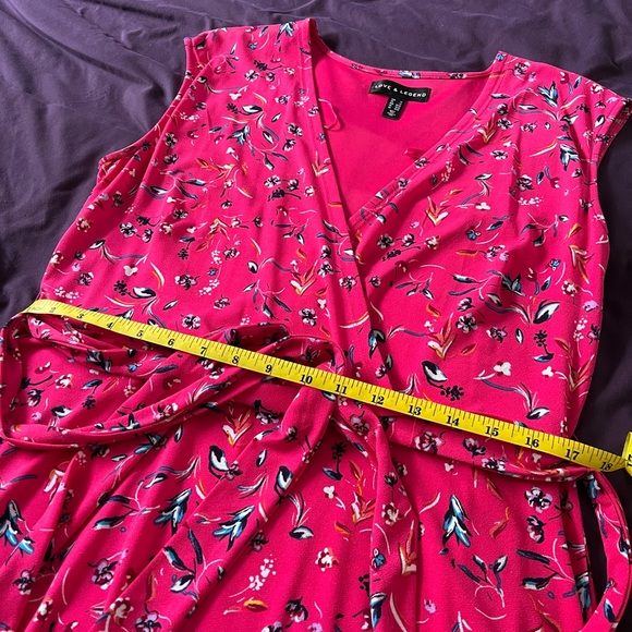 Addition Elle Size 1X pink floral knee length dress - Picture 4 of 8